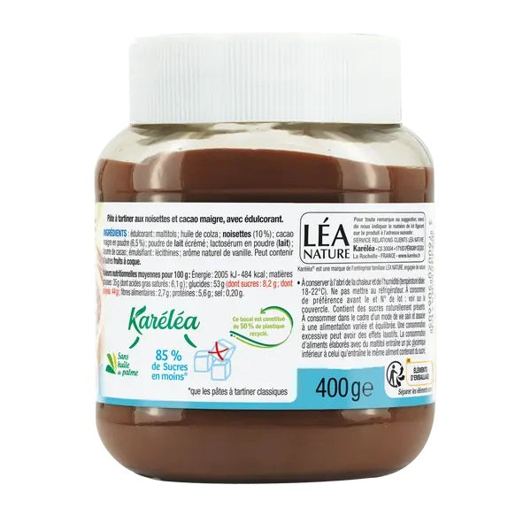 Pâte à tartiner aux noisettes et cacao sans sucres ajoutés - KARÉLÉA