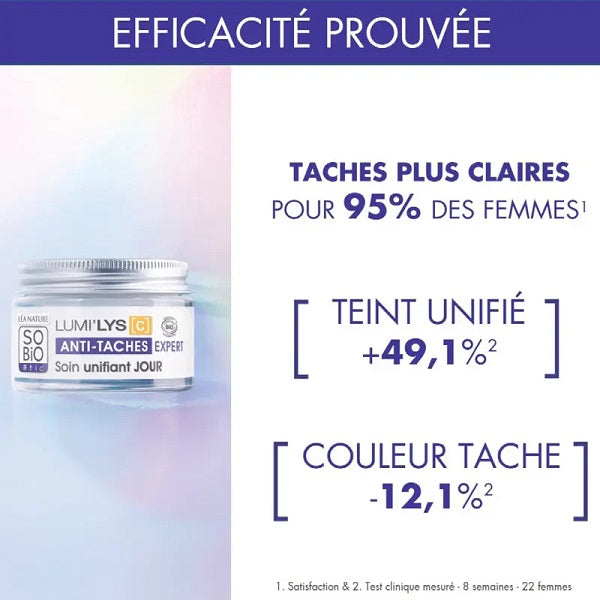 Soin du JOUR unifiant anti-tâches, 50ml - So' Bio ETIC