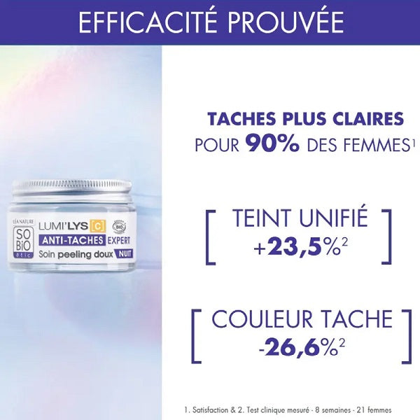 Soin de NUIT unifiant anti-tâches, 50ml - So' Bio ETIC