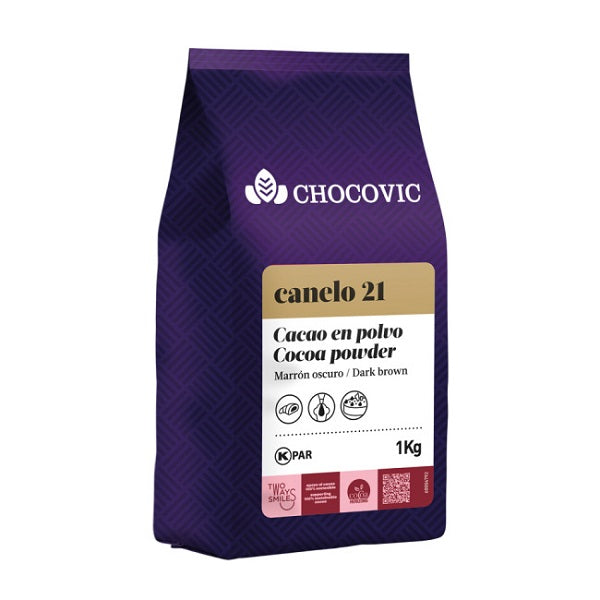 Cacao en poudre amer, Canelo 21, 1Kg - CHOCOVIC