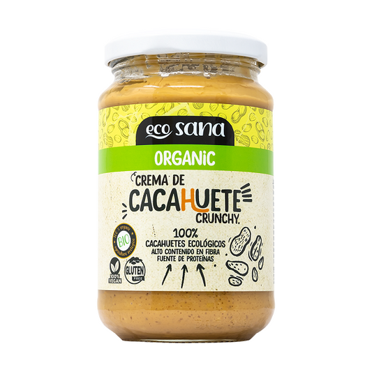 Crème de Cacahuète Crunchy Bio, 350g - ECOSANA