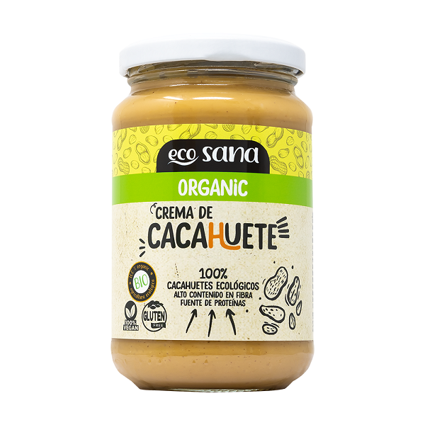 Crème de Cacahuète douce Bio, 350g - ECOSANA