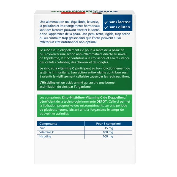 Zinc + Histidine + Vitamine C, 30 comprimés - Doppelherz aktiv