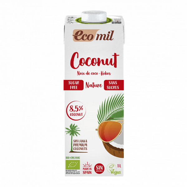 Lait de coco Nature sans sucre 1L - ECOMIL Maroc vente en ligne epicerie Fine 