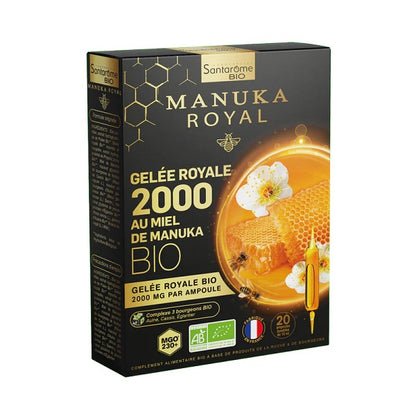 Gelée Royale 2000 au Miel de Manuka Bio, 20 ampoules - SANTAROME BIO