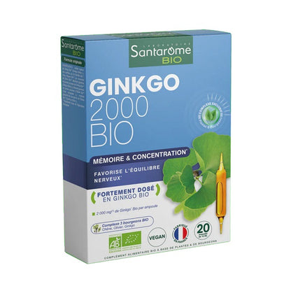 Ginkgo Bio 2000, 20 ampoules- SANTAROME BIO