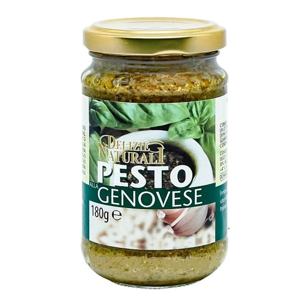 Sauce pesto au basilic vert et ail, 185g - DELIZIE NATURAL