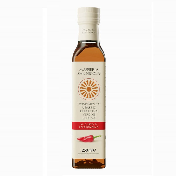 Huile d'olive extra vierge au goût de piment, 250ml - MASSERIA SAN NICOLA Maroc vente en ligne epicerie Fine 