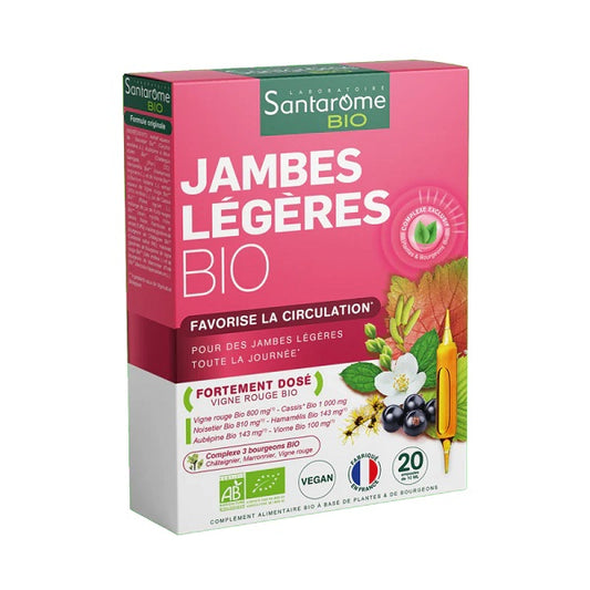 Jambes Légères Bio, 20 ampoules - SANTAROME BIO