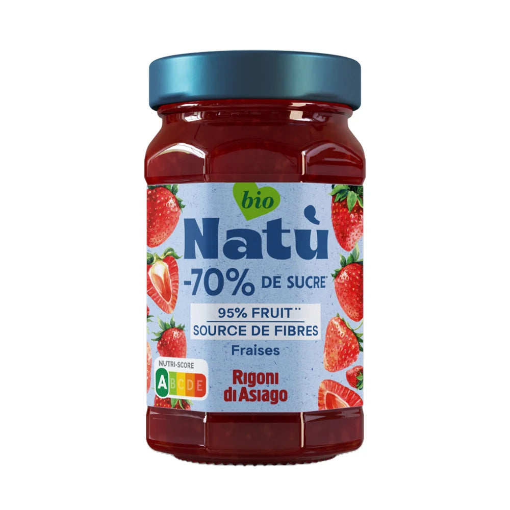 Natù Confiture 95% Fruits Fraise Bio, 240g - RIGONI DI ASIAGO