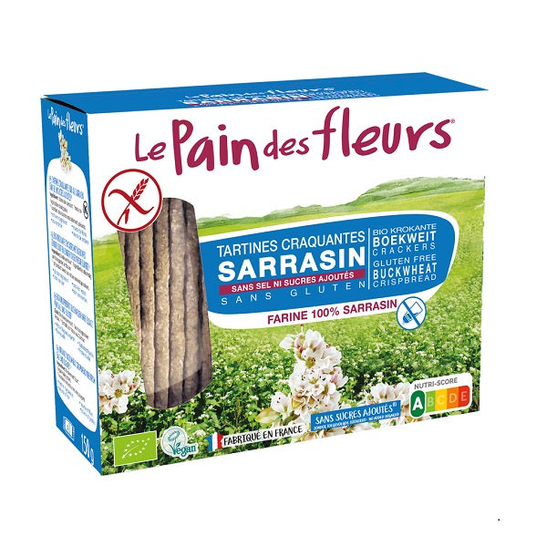 Tartines Craquantes Bio au Sarrasin, sans sel ni sucres ajoutés - LE PAIN DES FLEURS Maroc vente en ligne epicerie Fine 