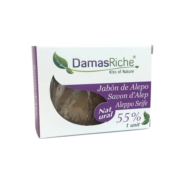 Savon d'alep  55%- Damas Riche 200g Maroc vente en ligne epicerie Fine 