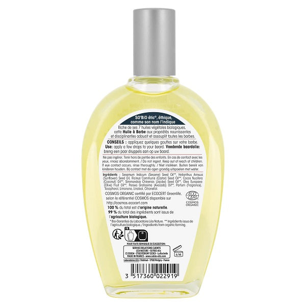 Huile à Barbe nourrissante pour Homme, 50ml -  So' Bio ETIC