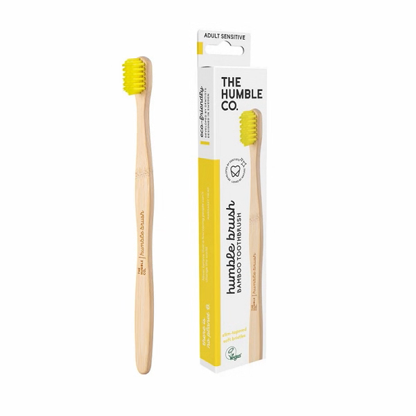 Brosse à dents Adultes en bambou, sensitive Jaune - THE HUMBLE Co.