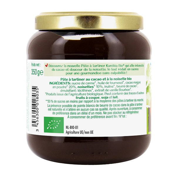 Pâte à Tartiner Noir Noisettes Bio réduite en sucres - KARÉLÉA