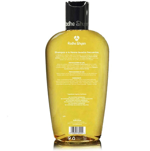 CHAMPU HENNA CABELLO LAVADOS FRECUENTES 250ml. - Radhe Shyam Maroc vente en ligne epicerie Fine 