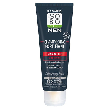 Shampooing fortifiant Ginseng Bio pour HOMME, 250ml - So' Bio ETIC