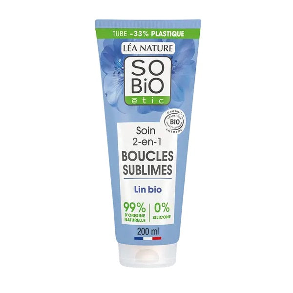 Soin 2 en 1 boucles sublimes - cheveux bouclés au lin, 200ml - So' Bio ETIC